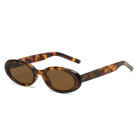 Audacious Leopard Oval Sunglasses