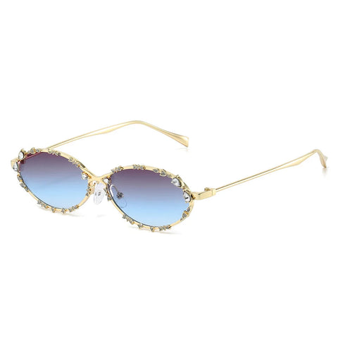 Divine Gold Oval Sunglasses