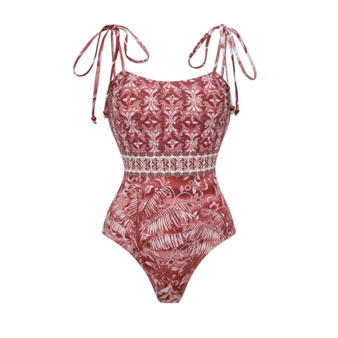 Wanderlust Printed Fringe Bikini Set