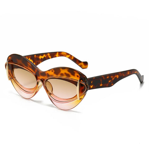 Daring Gold Oversized Cat Eye Sunglasses