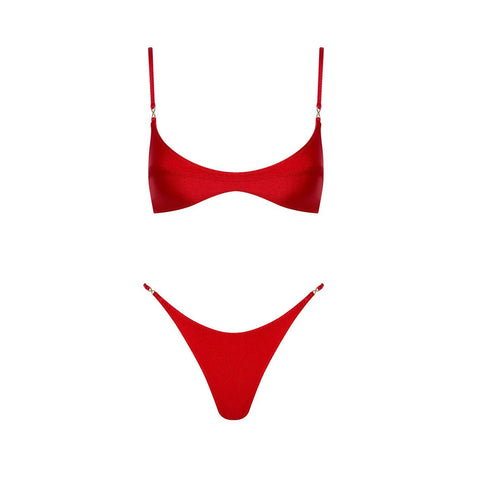 Radiant Shimmer Cutout Bikini Set