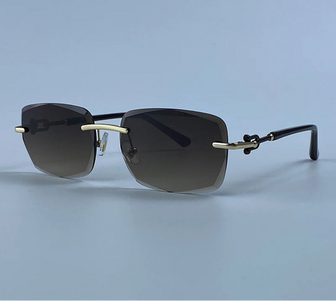 Radiant Gold Rimless Sunglasses