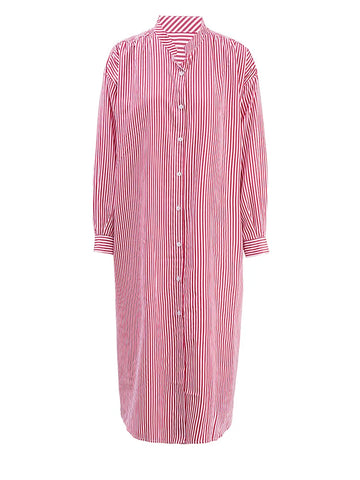 Grounded Striped Midi Shirt Dress
