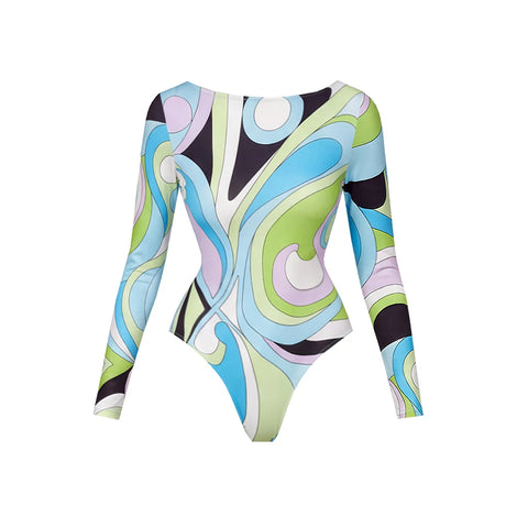 Vivacious Swirl Print Two-Piece Swimsuit