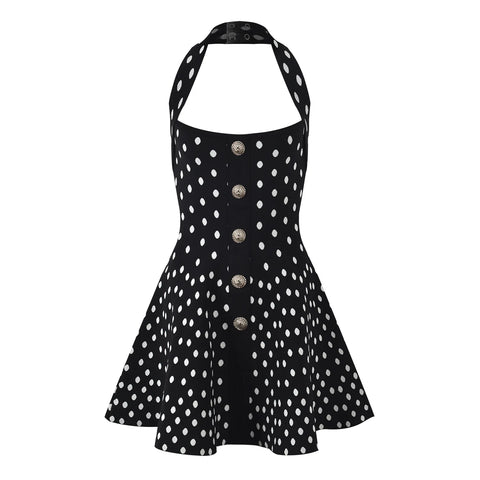 Daring Halter Knit Mini Dress