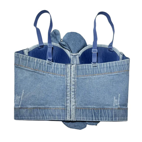 Audacious Denim Rhinestone Camisole