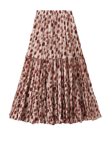 Free Spirit Dot Pleated Maxi Skirt