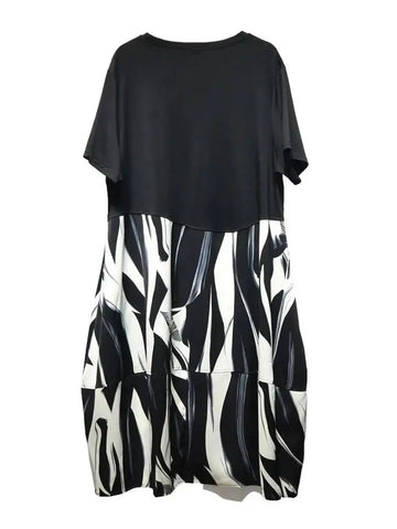 Boundless Patchwork Ink Print Dress
