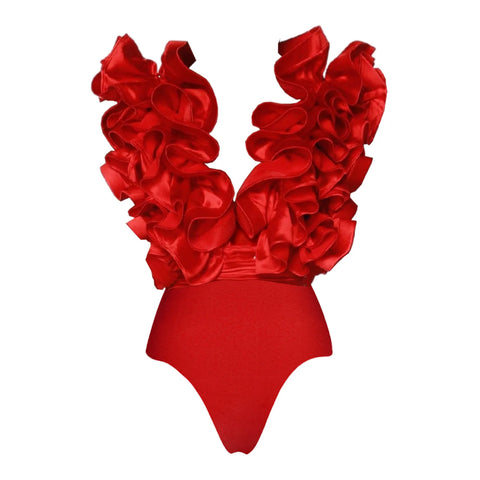 Fierce Ruffled Low-Waist Bikini Set