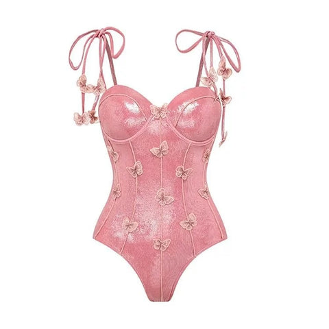 Radiant Shimmer Embroidered One-Piece