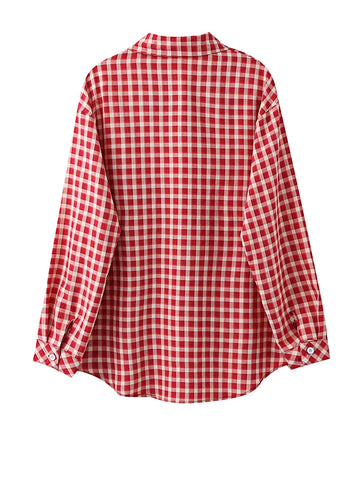 Adventurous Plaid Loose Blouse