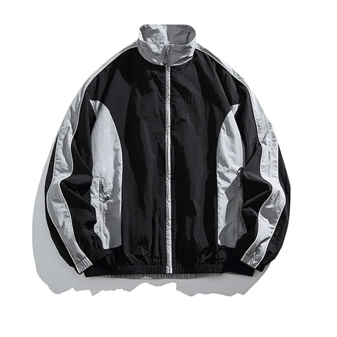 Vibrant Color-Blocked Windbreaker Jacket