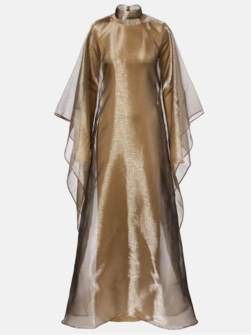 Radiant Sheer Metallic Maxi Dress