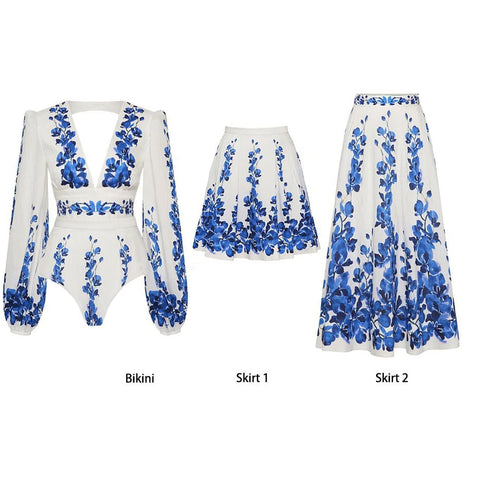 Wanderlust Printed High-Waist Bikini Set