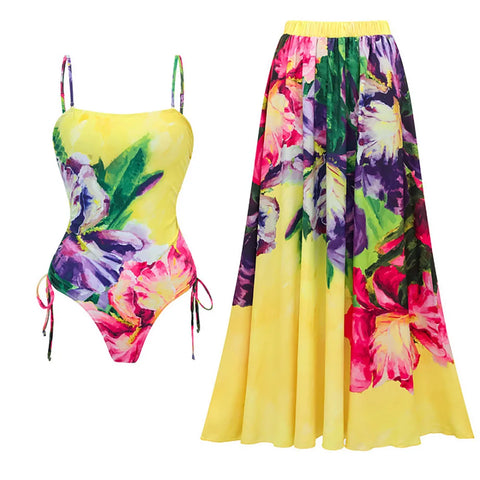 Vivacious Printed Halter One-Piece
