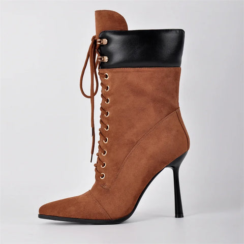 Fierce Suede Lace-Up Ankle Boots