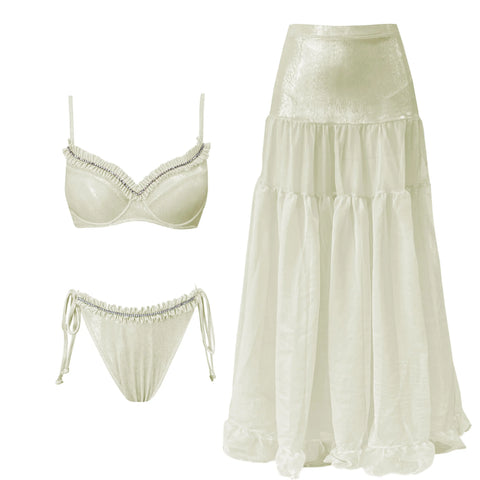 Radiant Shimmer Embroidered One-Piece