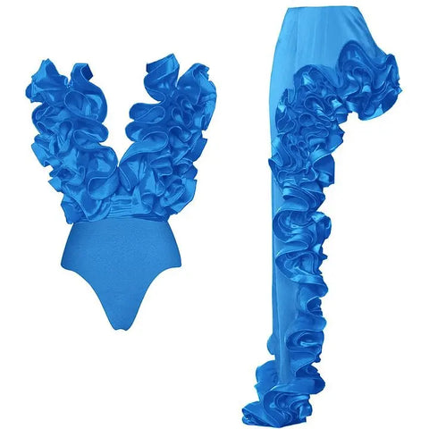 Fierce Ruffled Low-Waist Bikini Set