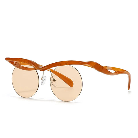 Audacious Rimless Round Sunglasses
