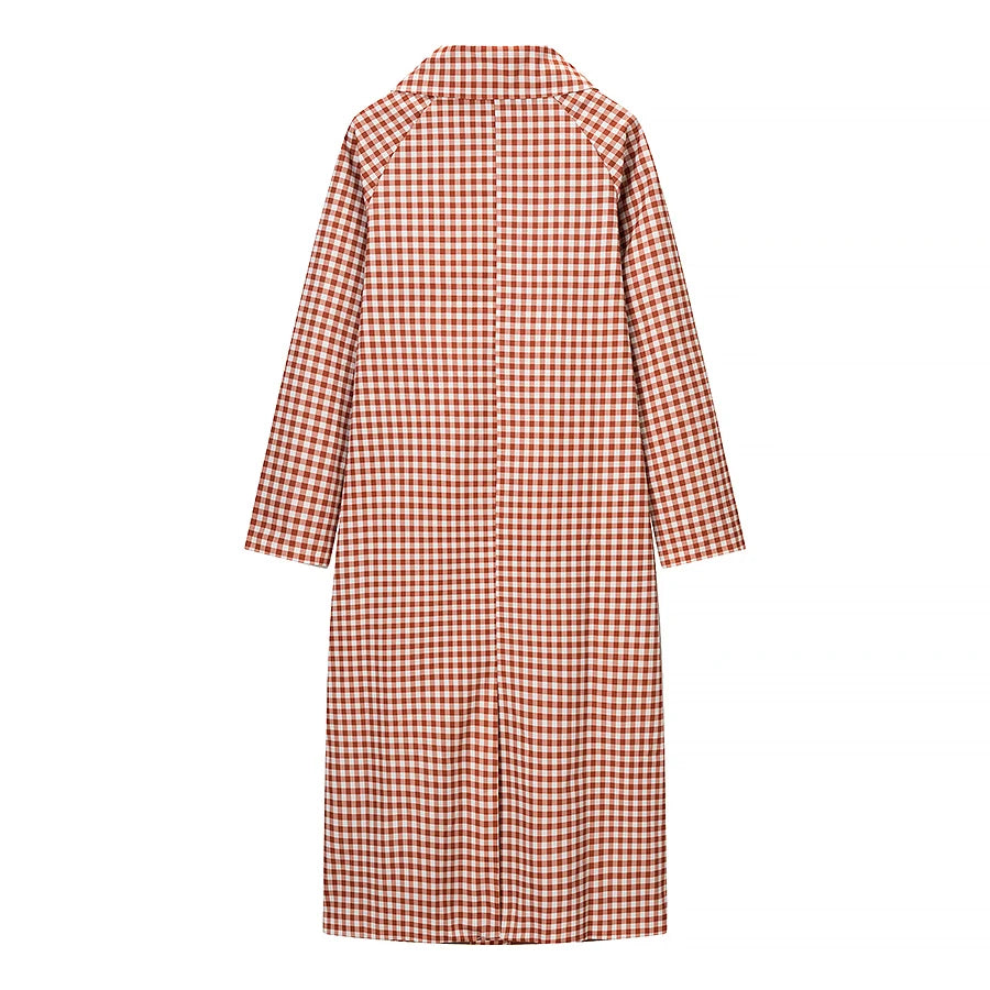Adventurous Plaid Long Trench