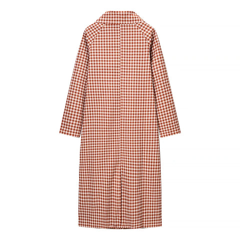 Adventurous Plaid Long Trench