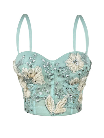 Ethereal Floral Sequin Bustier