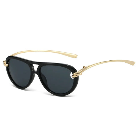 Daring Metal Oval Sunglasses