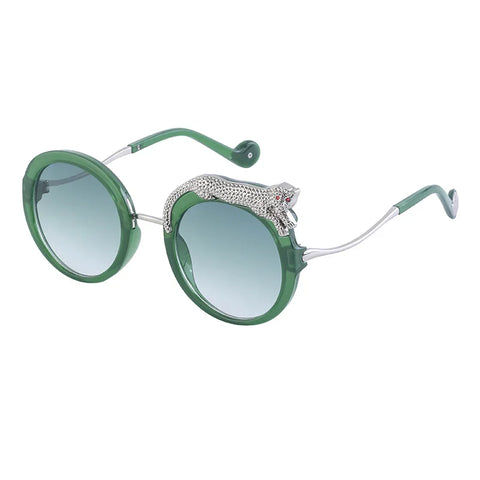 Fierce Gold Leopard Round Sunglasses