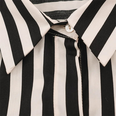 Confident Striped Sash Blouse