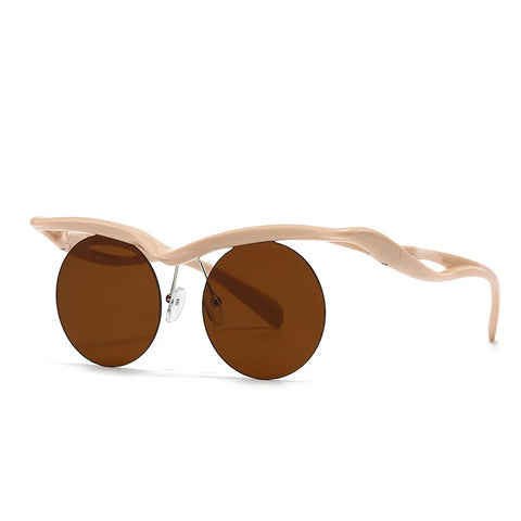 Audacious Rimless Round Sunglasses