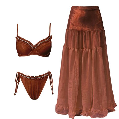 Radiant Shimmer Embroidered One-Piece