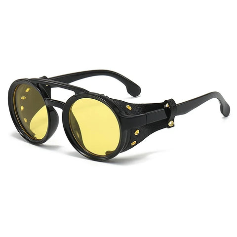 Adventurous Leather Round Sunglasses