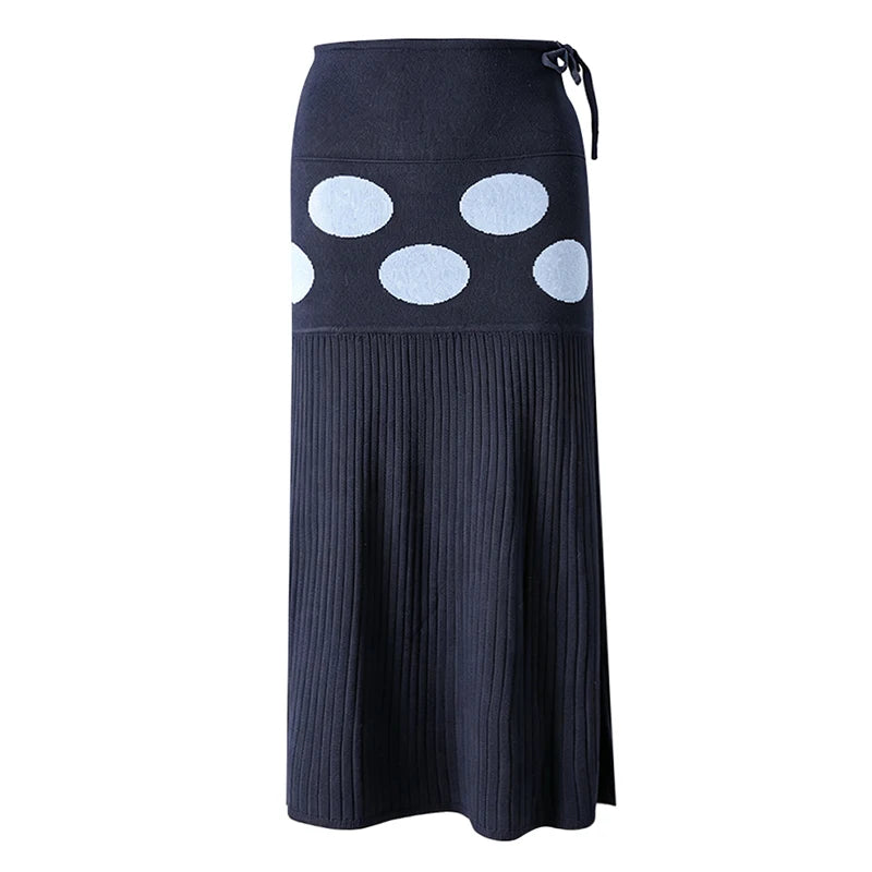 Unique Dot Knit Midi Skirt