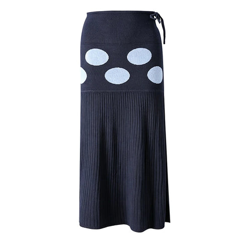 Unique Dot Knit Midi Skirt