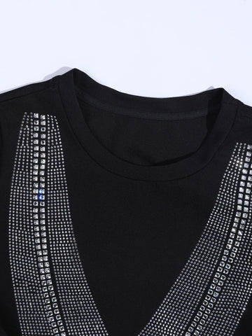 Radiant Rhinestone Oversized Dress