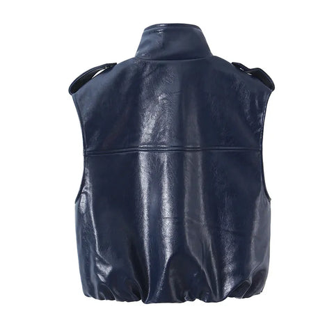 Daring Faux Leather Two-Piece Set