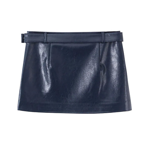 Daring Faux Leather Two-Piece Set