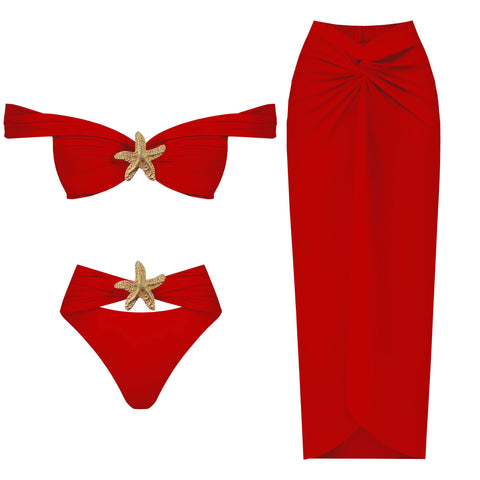 Radiant Gold Starfish Bikini Set