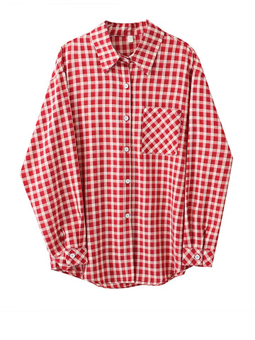 Adventurous Plaid Loose Blouse