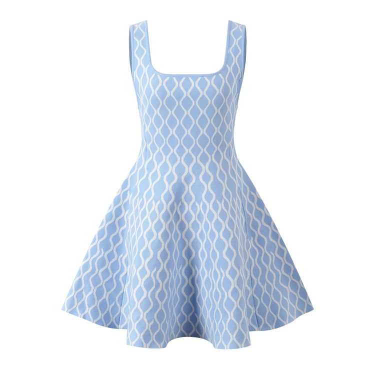 Radiant Knitted Pattern Mini Dress