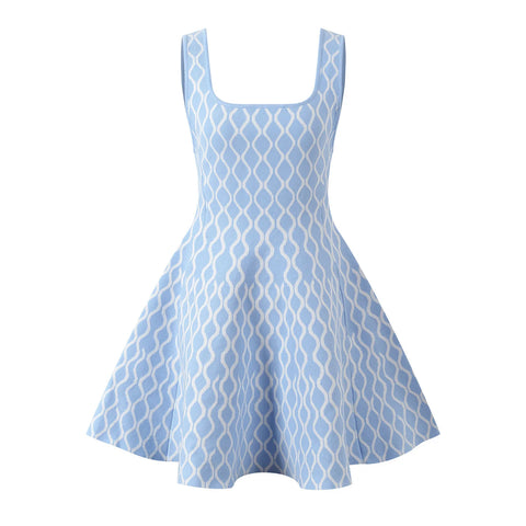 Radiant Knitted Pattern Mini Dress