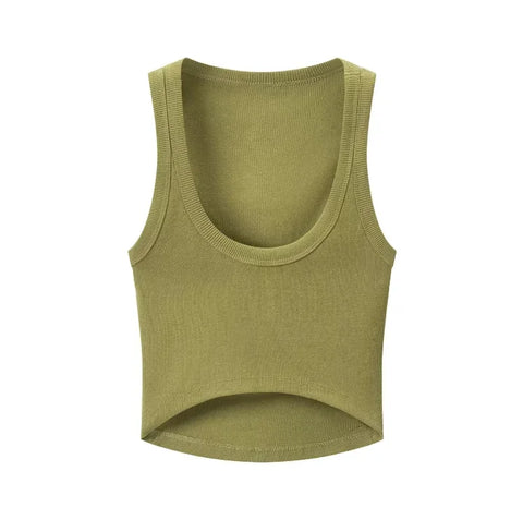 Confident Ribbed Crop Tank Top