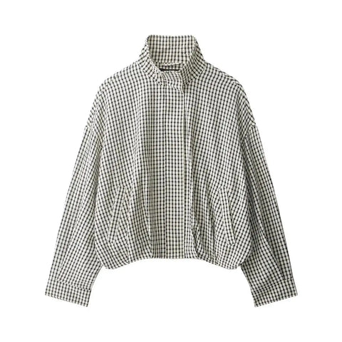 Confident Plaid Bomber Jacket