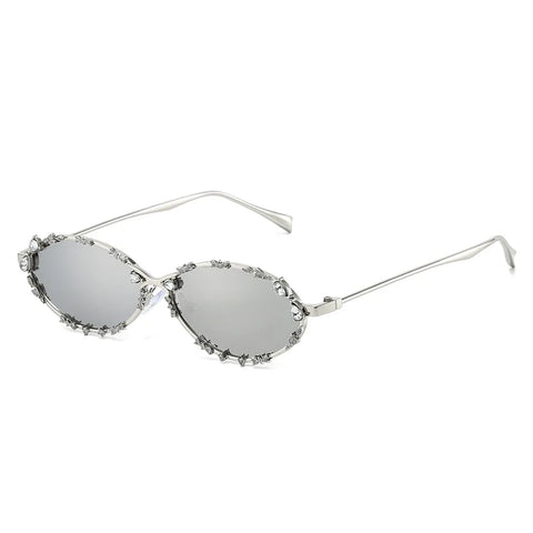 Divine Gold Oval Sunglasses