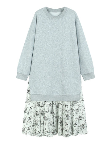 Grounded Floral Layered Midi Dress