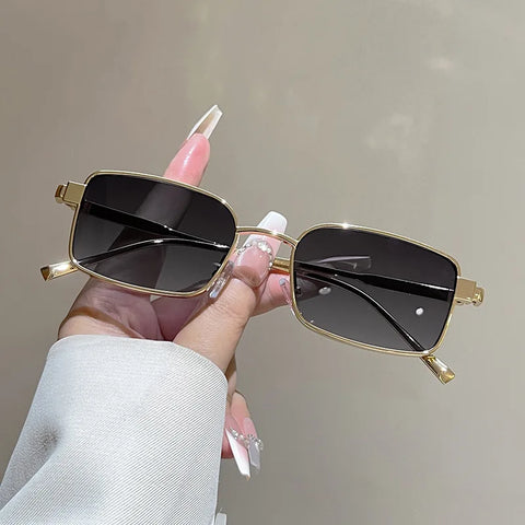 Daring Gold Rectangle Sunglasses
