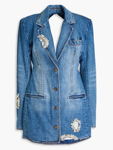 Daring Beaded Denim Jacket