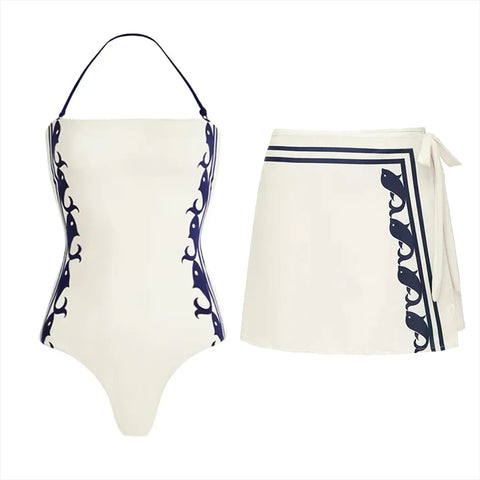 Confident Striped Ruffle Bikini Set