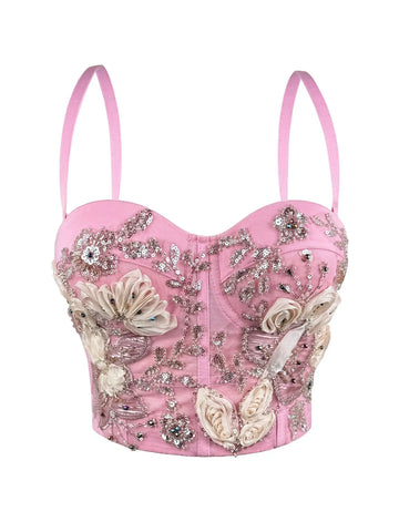 Ethereal Floral Sequin Bustier