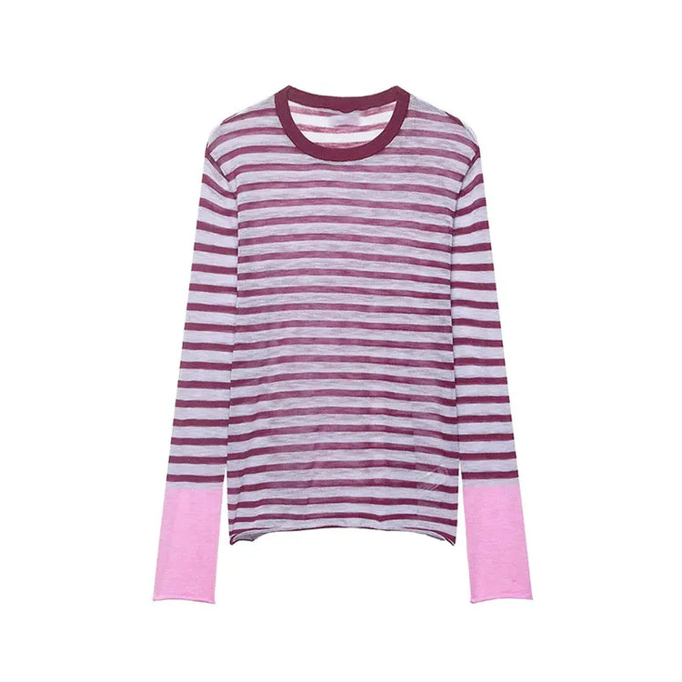 Dynamic Striped Loose Knitted Top